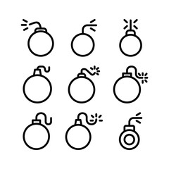 bomb icon or logo isolated sign symbol vector illustration - high quality black style vector icons
