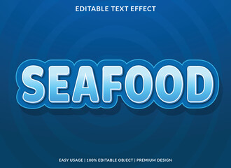 seafood editable text effect template with abstract style background use for business logo and brand