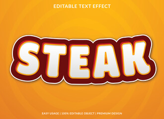 steak editable text effect template with abstract style background use for business logo and brand