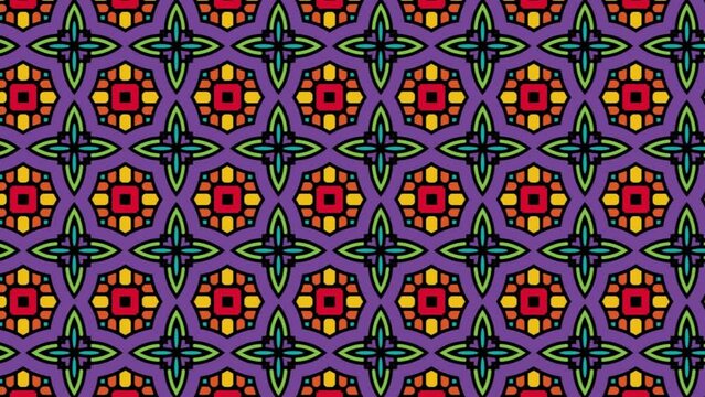 A seamless tile pattern illustration with crosses and squares. Panning