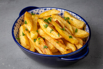 Turkish style handmade french fries, Turkish name; Ev yapımı patates kizartmasi