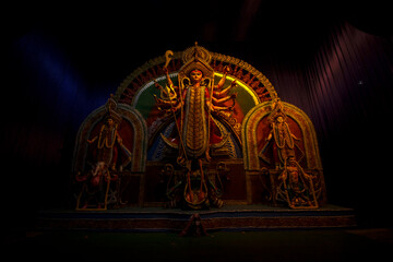 Beautiful Hindu goddess Durga idol in Kolkata.