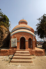 Fototapeta premium Tollygunge, Kolkata, 05th February, 2021: Ancient Radhanath Temple at Tollygunge Kolkata. Old temple made by King of Bawali.
