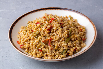Bulgur pilaf with Firik (Turkish name; firikli bulgur pilavi)