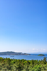 北海道　室蘭港の大黒島
