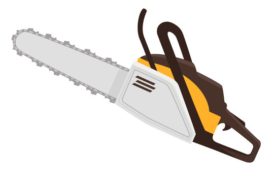 Chainsaw industrial tool for lumber woodcutter industry vector illustration isolated on white background