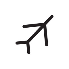 Plane line vector icon isolated white background