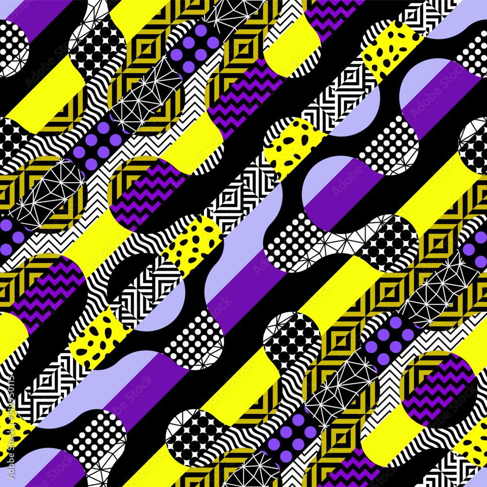 Poster Seamless vector pattern. Abstract square texture