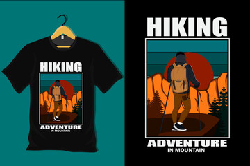 Hiking Adventure in Mountain T Shirt Design