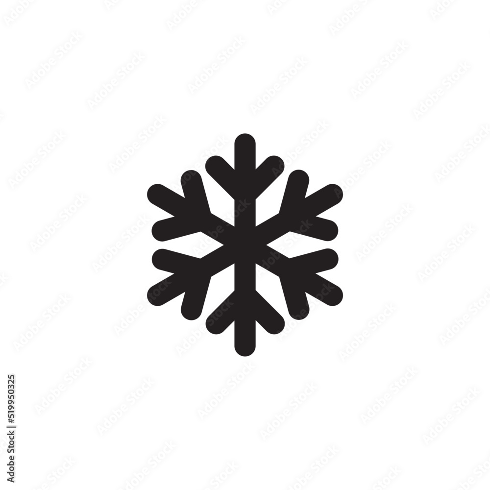 Canvas Prints simple snowflake icon, vector outline icon on white background.