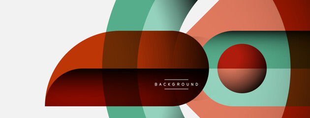 Geometric abstract background. Round shapes, circles, lines composition for wallpaper banner background or landing page