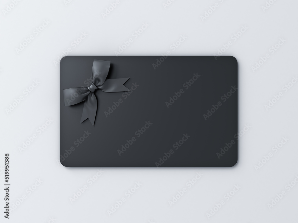 Poster blank black gift business card isolated on white background with shadow minimal concept 3d rendering
