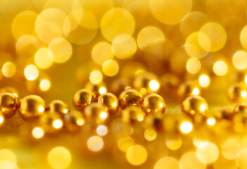 Golden bokeh as an abstract background.