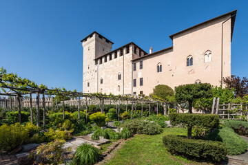 Fototapeta na wymiar View of the Rocca di Angera, a popular tourist destination on the Lake Maggiore area, Lombardy, Italy