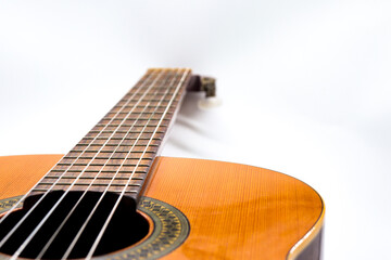 flamenco guitar on white background