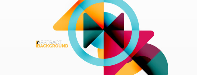 Obraz premium Creative geometric wallpaper. Minimal abstract background. Triangles and circles composition vector illustration for wallpaper banner background or landing page
