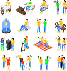 Introvert And Extrovert Icons Set