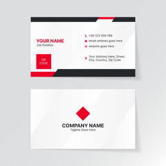 Red and White Business Card Design Professional Visiting Card Template