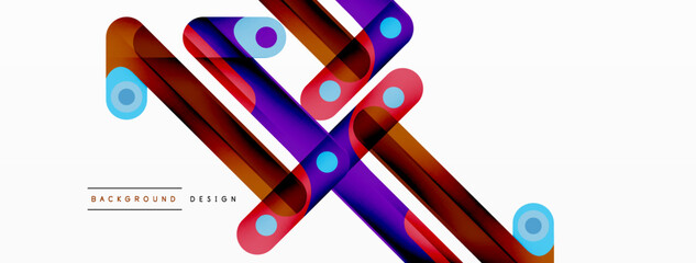 Naklejka na ściany i meble Colorful dynamic stripe composition. Lines geometric creative abstract background for wallpaper, banner or landing
