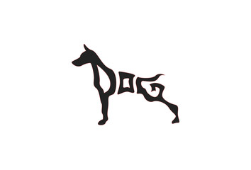 Illustration Vector graphic of Letter Shape Dog fit for Minimalist Logo etc. 
