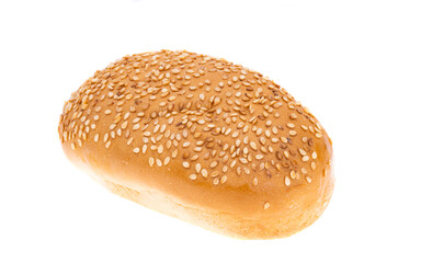 bun with sesame seeds isolated