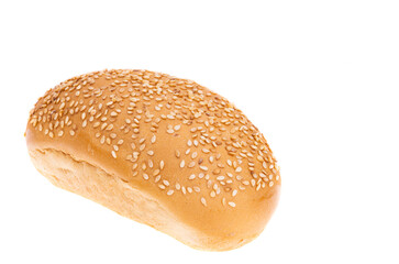 bun with sesame seeds isolated