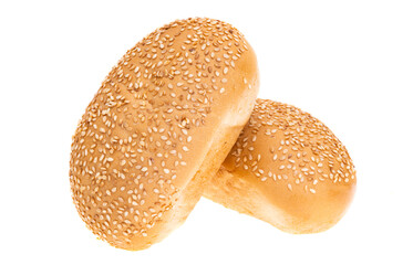 bun with sesame seeds isolated