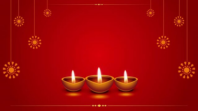 Traditional diya decoration background, Happy diwali red empty space for  text Stock Video | Adobe Stock