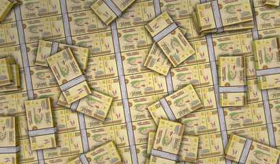 Obraz premium Madagascar Ariary money banknotes pack 3d illustration