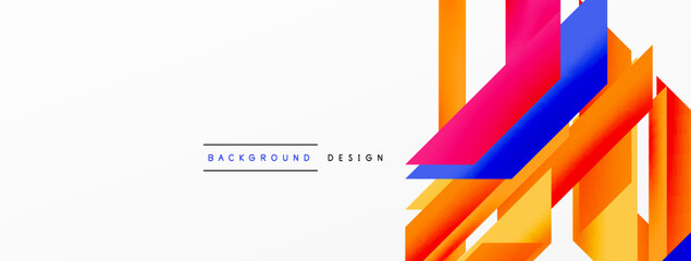 Minimal geometric abstract background. Dynamic 3d lines composition. Trendy techno business template for wallpaper, banner, background or landing