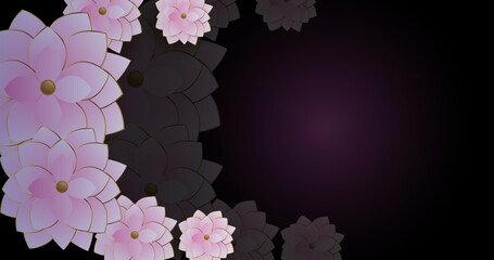 Flower pink lotus background - Buddhism holidays culture Thailand, banner template vertical poster design