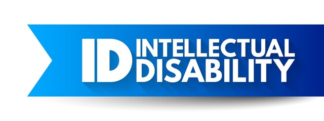ID - Intellectual Disability is a generalized neurodevelopmental disorder characterized by significantly impaired intellectual and adaptive functioning, acronym concept background - obrazy, fototapety, plakaty
