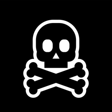 simple cartoon skull and bones logo branding icon