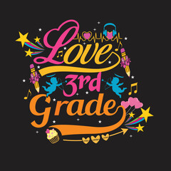 Welcome back to School t shirt design with School  elements or Hand drawn back to School typography design
