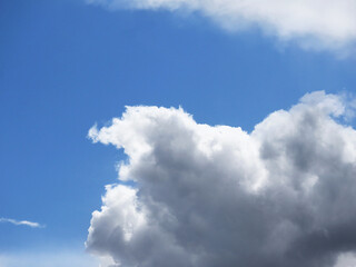 Cumulus fluffy cloud closeup