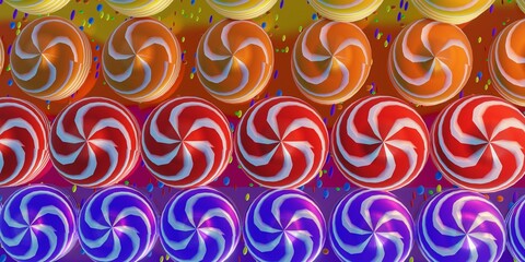 top view candy wallpaper 3D rendering
