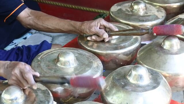 Javanese gamelan performed during the "Sedekah Bumi" (javanese thanksgiving) event in Gedangdowo village.