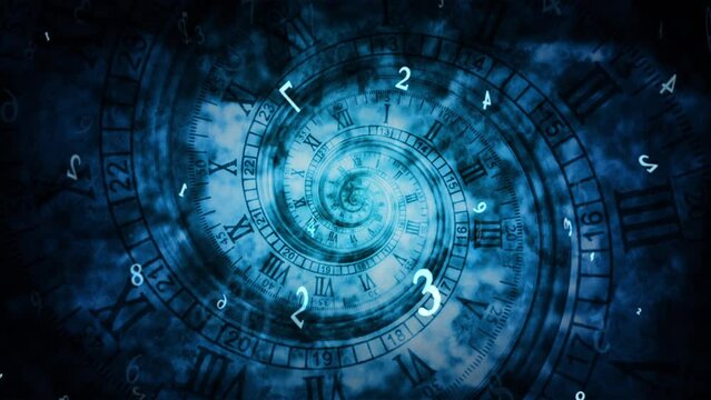 Numerology. Spiral of time (secret knowledge about the numbers). Esoteric background with numbers. Soft focus and depth of field. 3D animation.  Quick Time, h264, 16-bit color, highest quality. 
