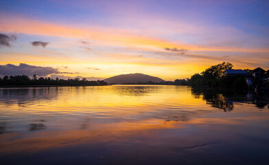 Bang Nara River, Narathiwat, Thailand in the morning.