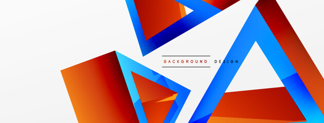 Triangle abstract background. 3d vector basic shape technology or business concept composition. Trendy techno business template for wallpaper, banner, background or landing