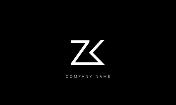 ZK, KZ Abstract Letters Logo Monogram
