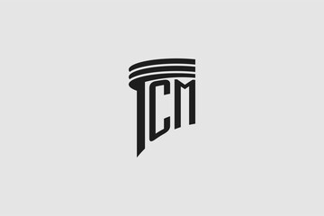 Creative letter CM monogram for legal firm, advocate logo inspiration - obrazy, fototapety, plakaty