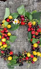 Wreath of summer berries.
