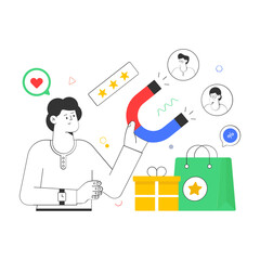 A customizable flat illustration of sale promotion 