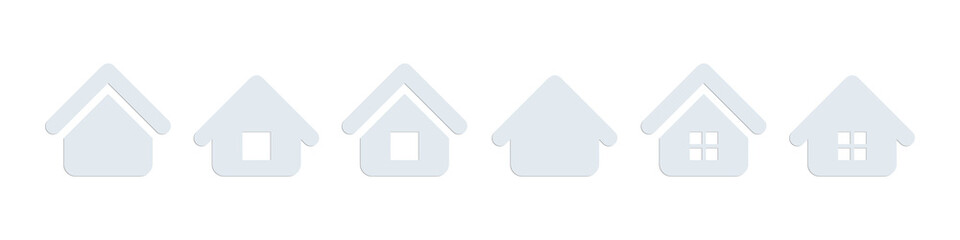 Fototapeta na wymiar Trendy house light blue icons for app or website. Modern vector illustration isolated on white background.