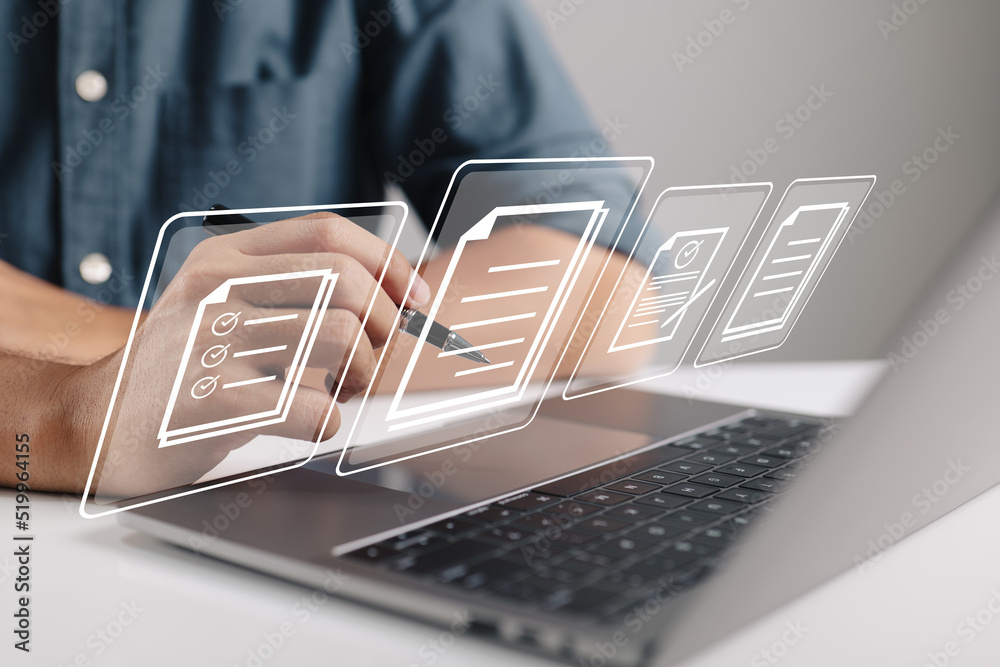 Poster Ideas for a paperless workplace, e-signing, and document management are all covered in this article. Electronic documents are signed using a stylus pen that is shown on a virtual notebook display.