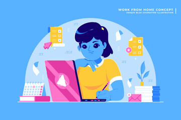 work from home concept illustration