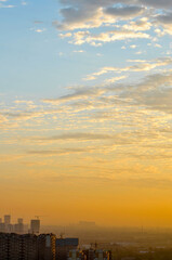 Dramatic panorama sky after sunrise