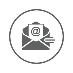 Envelope, mail, message icon. Gray vector graphics.