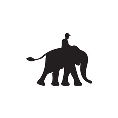 Obraz premium Elephant ride walk icon logo design